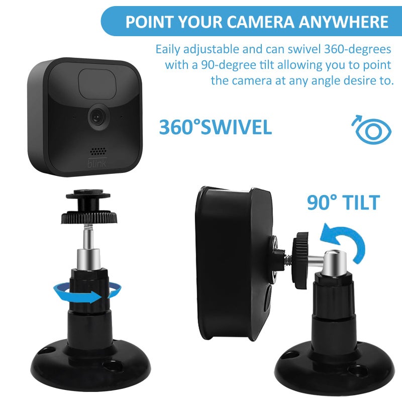 FATKITT Blink Outdoor Camera Mount, 360 Degree Adjustable Indoor/Outdoor Wall Mount Bracket for Blink Home Security System Black 3 Pack - Image 4